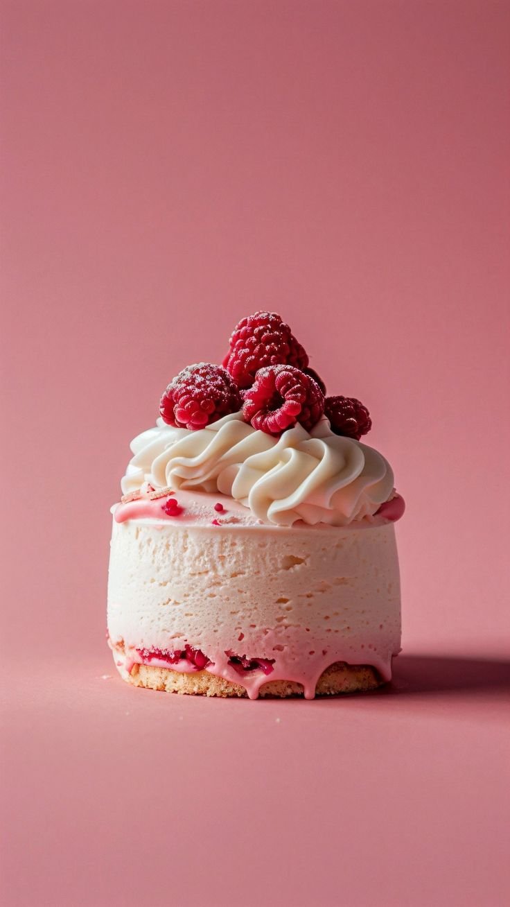 Decorated layer cake with macarons